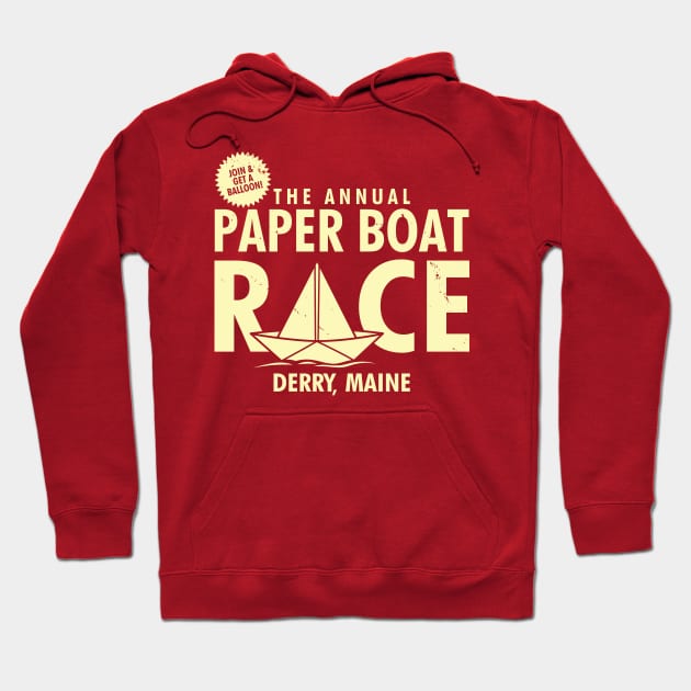 The Annual Paper Boat Race Funny 80's Horror Movie Retro Poster Hoodie by BoggsNicolas